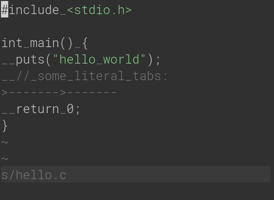 2-column Space indents, with 8-column tab stops